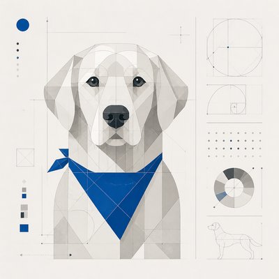 Conceptual Modern Art Style pet portrait example