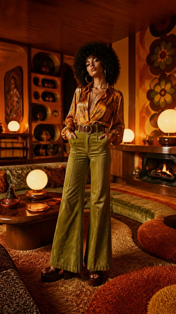 full-length portrait of an elegant figure — Retro 70s Interior Design