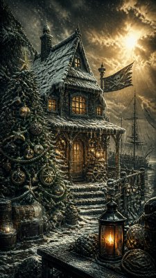 Piratecore Aesthetic Christmas card example