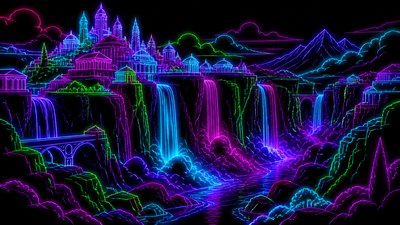 Neon Outline Style concept art example