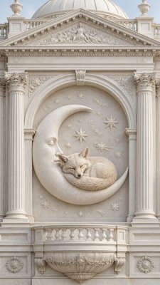 Neoclassical Architecture baby announcement example