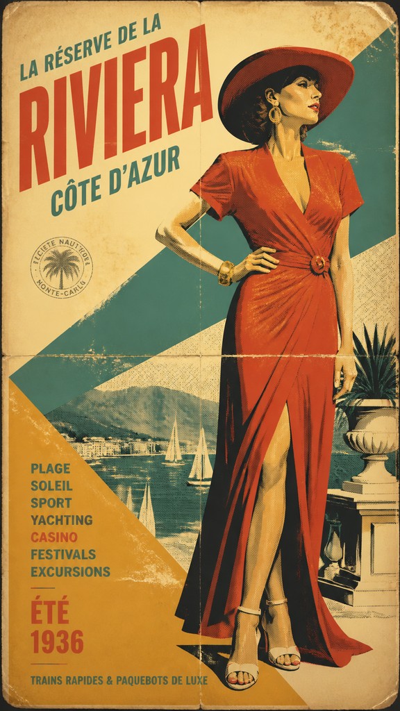 full-length portrait of an elegant figure — Vintage Poster Design