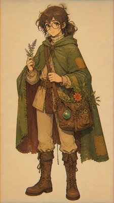 Vintage Retro Anime Art Style character design example