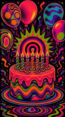 Psychedelic Poster Design birthday card example
