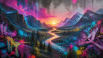 Augmented Reality Graffiti desktop wallpaper example