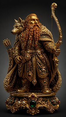 Baroque Jewelry Style tabletop character portrait example