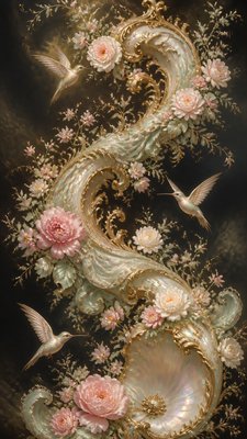 Rococo Art Style phone case design example