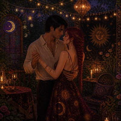 Whimsigoth Aesthetic couple portrait example