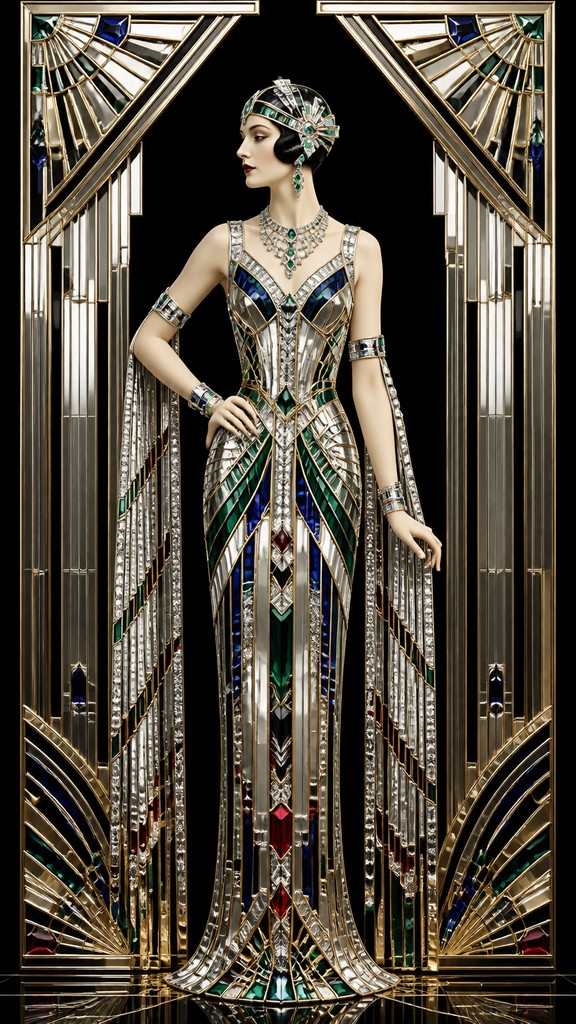full-length portrait of an elegant figure — Art Deco Jewelry Design