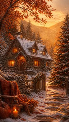 Autumncore Aesthetic Christmas card example