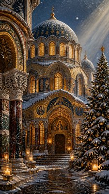 Byzantine Architecture Christmas card example