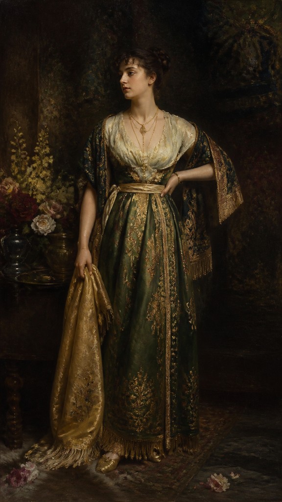 full-length portrait of an elegant figure — Munich School Art Style