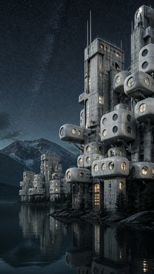 Metabolist Architecture phone wallpaper example