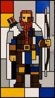 De Stijl Art Style tabletop character portrait example