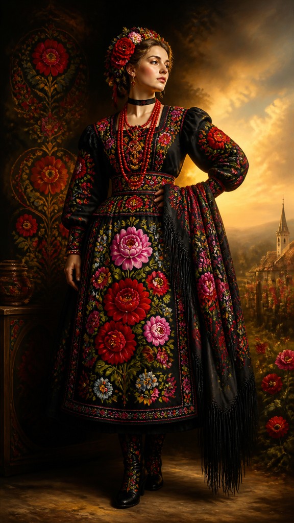 full-length portrait of an elegant figure — Hungarian Art Style