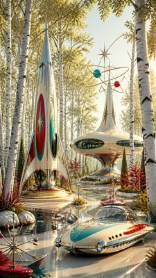 Atompunk Aesthetic wall art print example