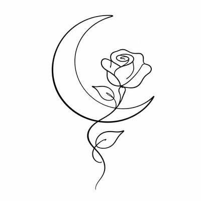 Minimalist Line Portrait Style tattoo design