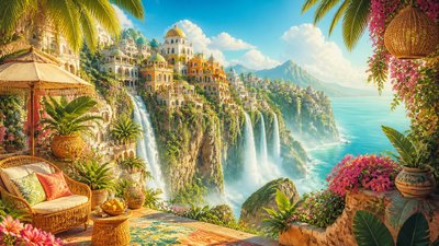 Tropicalcore Aesthetic concept art example