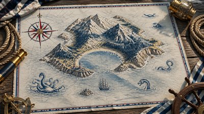 Nautical Aesthetic fantasy map example