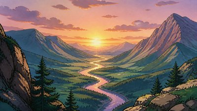 90s Anime Cell Animation Still desktop wallpaper example