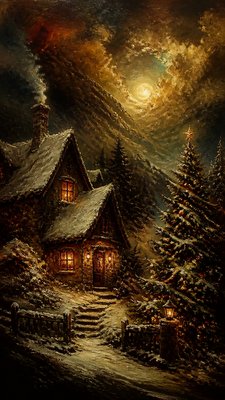 Romanticism Art Style Christmas card example