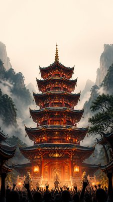 Pagoda Architecture Style flyer example