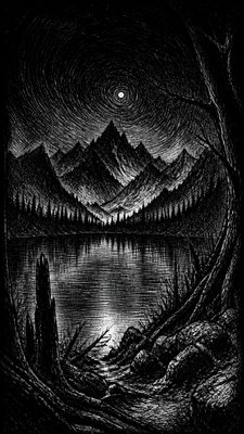 Horror Manga Art Style phone wallpaper example