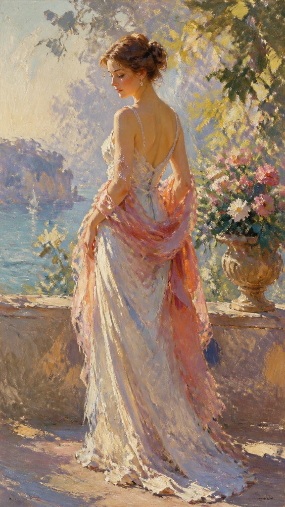 full-length portrait of an elegant figure — Impressionist Nature Art