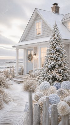 Coastal Grandmother Aesthetic Christmas card example