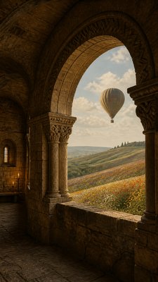 Romanesque Architecture greeting card example
