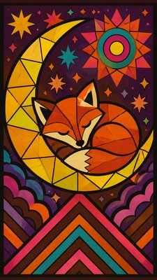 Retro Geometric Art baby announcement example