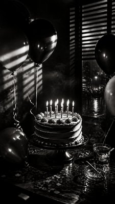 Film Noir Aesthetic birthday card example
