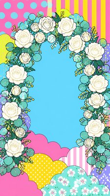 Superflat Art Style wedding invitation example