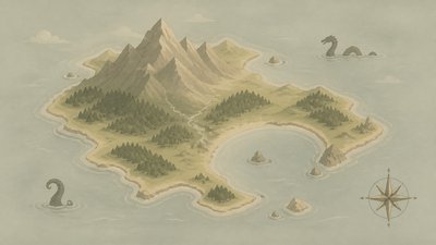 Minimalist Nature Art fantasy map example