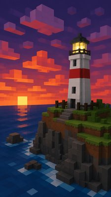 Blocky Art Style poster example