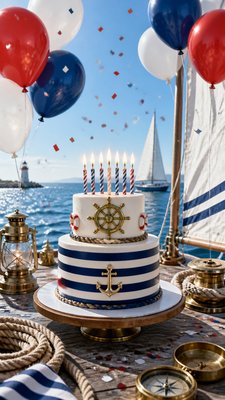 Nautical Aesthetic birthday card example