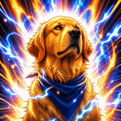 Shounen Power-Up Aura Portrait pet portrait example