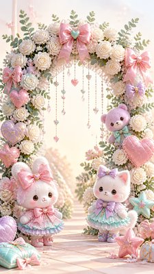 Kawaii Fashion Style wedding invitation example