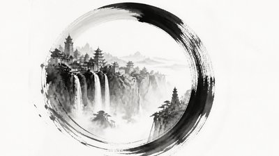Zen Circle Minimalism Art Style concept art example