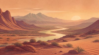 Desertwave Aesthetic desktop wallpaper example