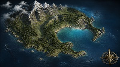 Photorealistic Figurative Art Style fantasy map example