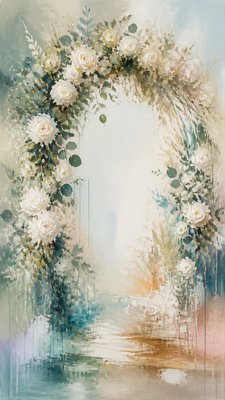 Lyrical Abstraction Art Style wedding invitation example