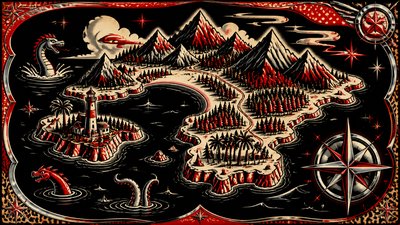 Rockabilly Aesthetic fantasy map example