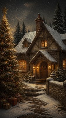 Classical Realist Figurative Art Style Christmas card example