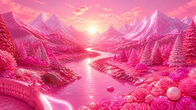 Barbiecore Aesthetic desktop wallpaper example