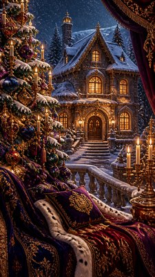 Royalcore Aesthetic Christmas card example
