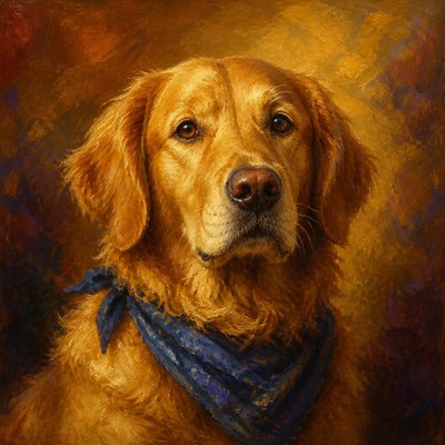 Venetian Colorism Renaissance Art Style pet portrait example