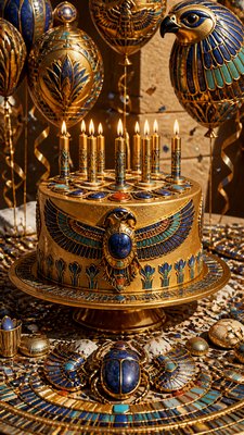 Egyptian Revival Jewelry Style birthday card example