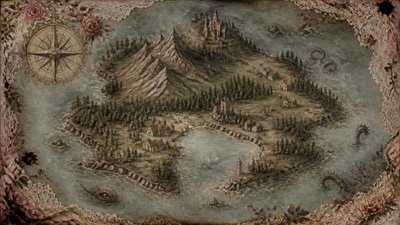 Dark Cottagecore Aesthetic fantasy map example