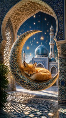 Islamic Architecture baby announcement example